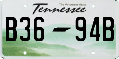 TN license plate B3694B