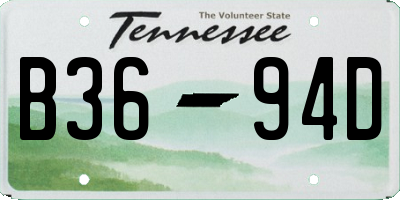 TN license plate B3694D