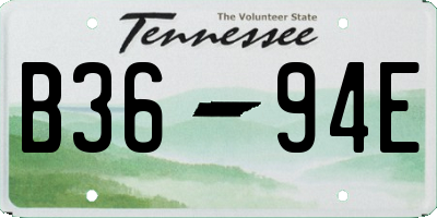 TN license plate B3694E