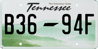 TN license plate B3694F