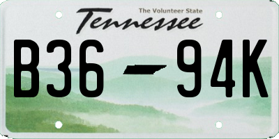 TN license plate B3694K