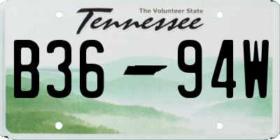 TN license plate B3694W