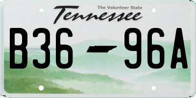 TN license plate B3696A