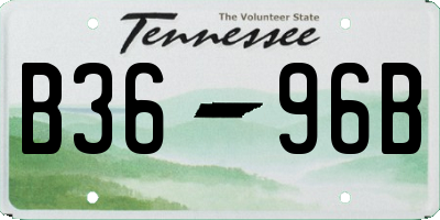 TN license plate B3696B