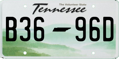 TN license plate B3696D