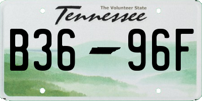 TN license plate B3696F