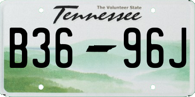 TN license plate B3696J