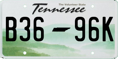 TN license plate B3696K