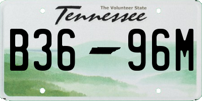TN license plate B3696M