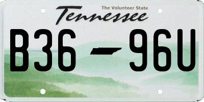 TN license plate B3696U