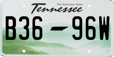 TN license plate B3696W