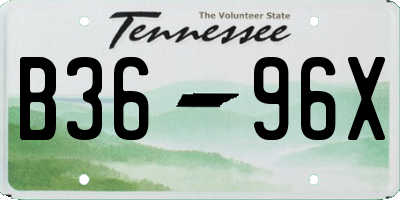 TN license plate B3696X