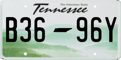 TN license plate B3696Y