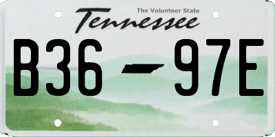 TN license plate B3697E