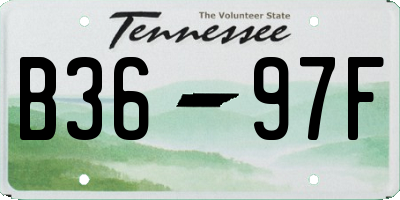 TN license plate B3697F