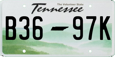 TN license plate B3697K