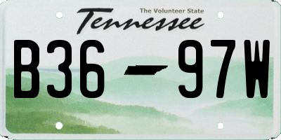 TN license plate B3697W