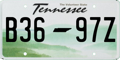 TN license plate B3697Z
