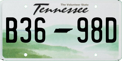TN license plate B3698D