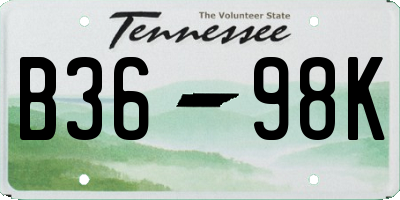 TN license plate B3698K