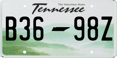 TN license plate B3698Z