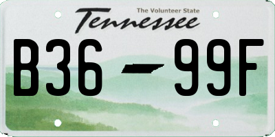 TN license plate B3699F