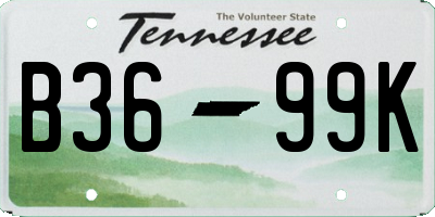 TN license plate B3699K