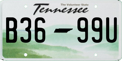 TN license plate B3699U
