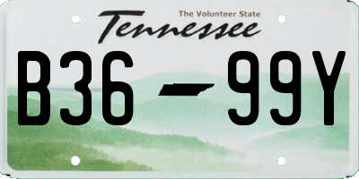 TN license plate B3699Y