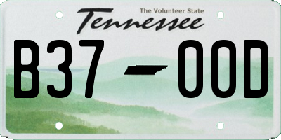 TN license plate B3700D