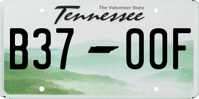 TN license plate B3700F