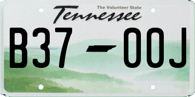 TN license plate B3700J