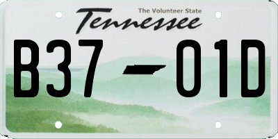 TN license plate B3701D