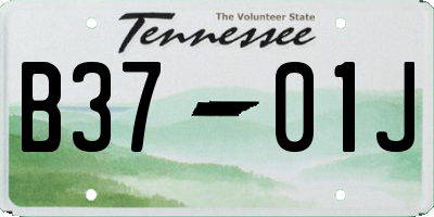 TN license plate B3701J