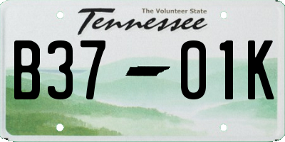 TN license plate B3701K