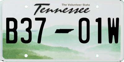 TN license plate B3701W
