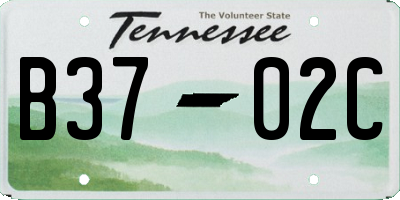 TN license plate B3702C