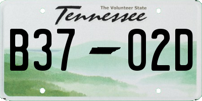 TN license plate B3702D