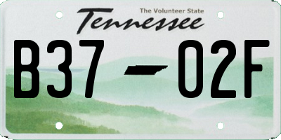 TN license plate B3702F