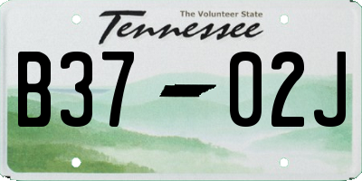 TN license plate B3702J