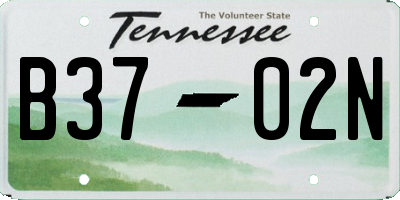 TN license plate B3702N