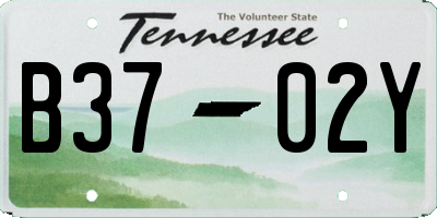 TN license plate B3702Y