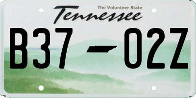 TN license plate B3702Z