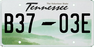 TN license plate B3703E