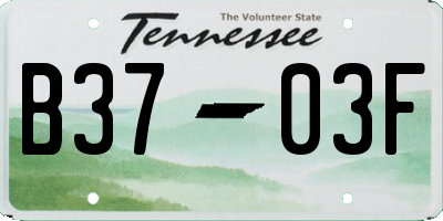 TN license plate B3703F
