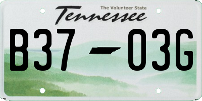 TN license plate B3703G