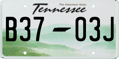 TN license plate B3703J