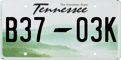 TN license plate B3703K