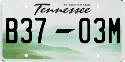 TN license plate B3703M