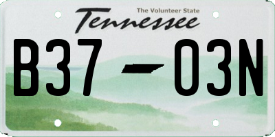 TN license plate B3703N
